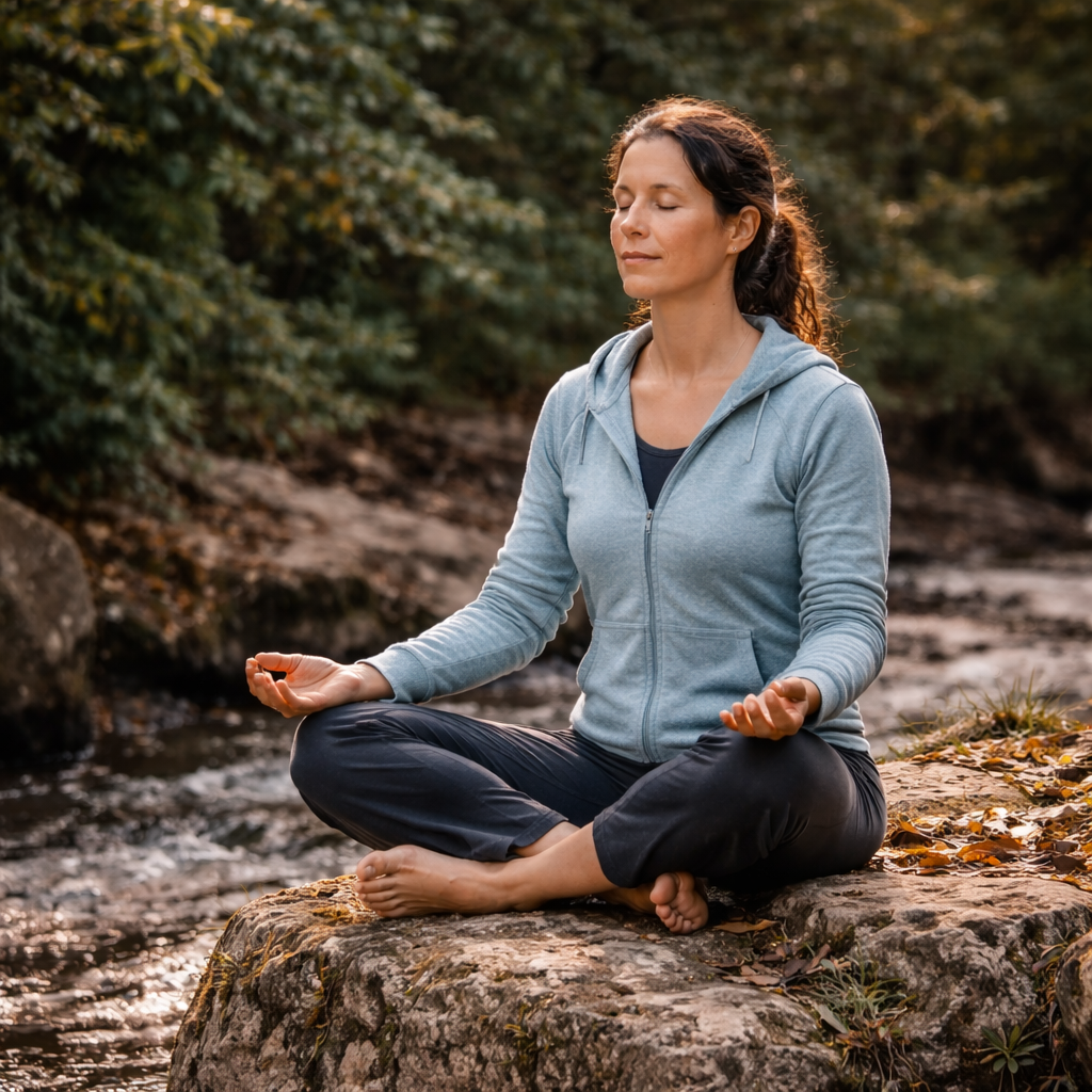 Świadome oddychanie w lesie